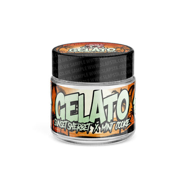 Gelato Glass Jars Pre - Labeled - 3.5grams (1/8oz)