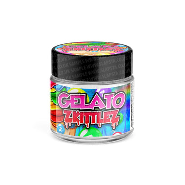 Gelato Zkittlez Glass Jars Pre - Labeled - 3.5grams (1/8oz)