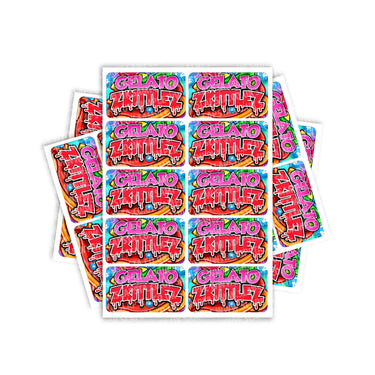 Gelato Zkittlez Rectangle / Pre - Roll Labels - Pre - Roll (10.16cm x 6.7cm)