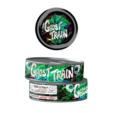 Ghost Train Pre - Labeled 3.5g Self - Seal Tins - 60pcs