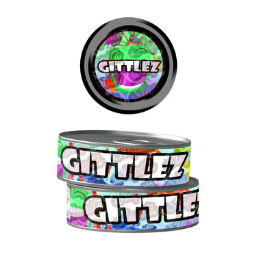 Gittlez Pre - Labeled 3.5g Self - Seal Tins - 60pcs