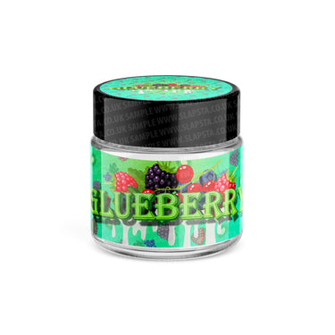 Glueberry Glass Jars Pre - Labeled - 3.5grams (1/8oz)