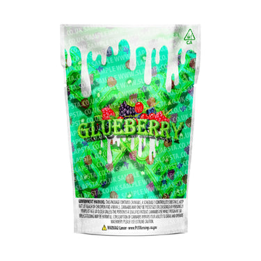 Glueberry Mylar Pouches Pre-Labeled - 3.5g (1/8oz) / No / 16pcs