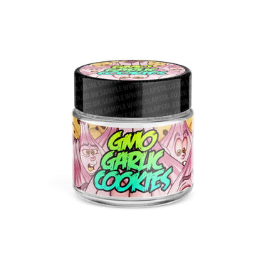 GMO Garlic Cookies Glass Jars Pre - Labeled - 3.5grams (1/8oz)