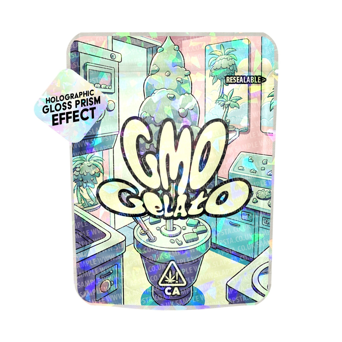 GMO Gelato Holographic Prism Mylar Bags SLAPSTA gmo-gelato-holographic-prism-mylar-bags-slapsta