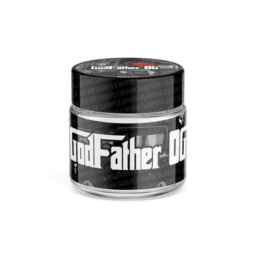 Godfather OG Glass Jars Pre - Labeled - 3.5grams (1/8oz)