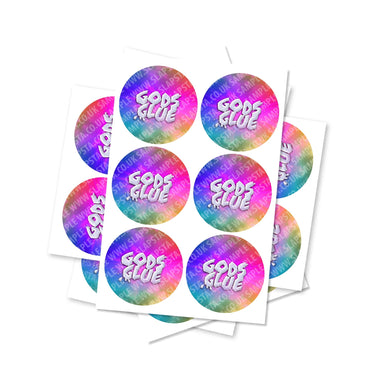 Gods Goo Circular Stickers - 2.5cm