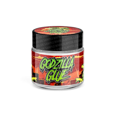 Godzilla Glue Glass Jars Pre - Labeled - 3.5grams (1/8oz)