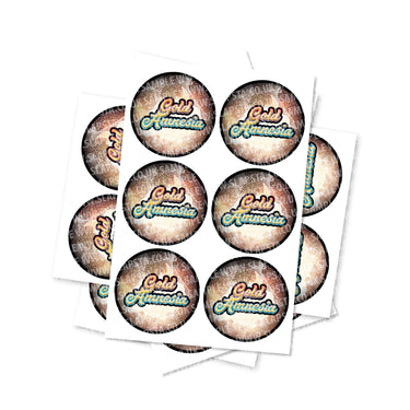 Gold Amnesia Circular Stickers - 2.5cm