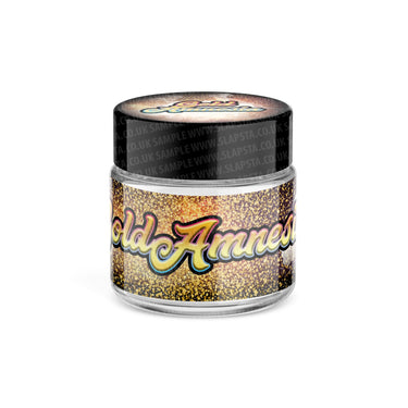 Gold Amnesia Glass Jars Pre - Labeled - 3.5grams (1/8oz)