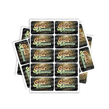 Gold Amnesia Rectangle / Pre-Roll Labels - Pre-Roll (10.16cm x 6.7cm) / 10