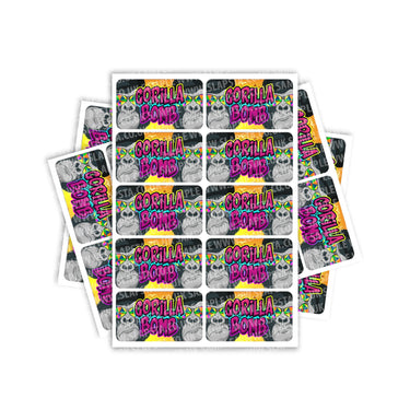 Gorilla Bomb Rectangle / Pre-Roll Labels - Pre-Roll (10.16cm x 6.7cm) / 10