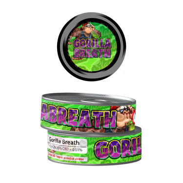 Gorilla Breath Pre - Labeled 3.5g Self - Seal Tins - 60pcs