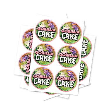 Gorilla Cake Circular Stickers - 2.5cm