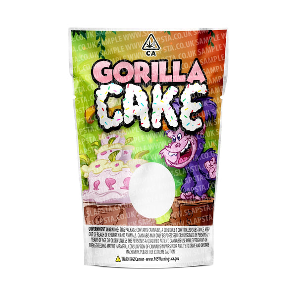 Gorilla Cake Mylar Pouches Pre-Labeled - SLAPSTA