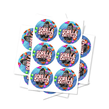 Gorilla Zkittlez Circular Stickers - 2.5cm