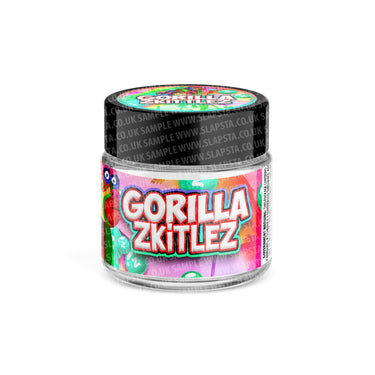 Gorilla Zkittlez Glass Jars Pre - Labeled - 3.5grams (1/8oz)