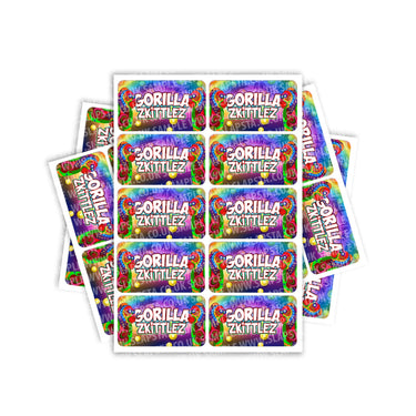 Gorilla Zkittlez Rectangle / Pre - Roll Labels - Pre - Roll (10.16cm x 6.7cm)