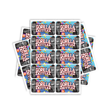 Gorilla Zkittlez Rectangle / Pre - Roll Labels - Pre - Roll (10.16cm x 6.7cm)