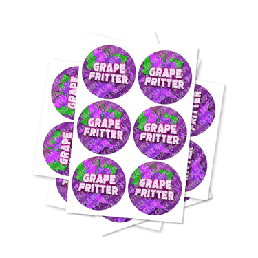 Grape Fritter Circular Stickers - 2.5cm