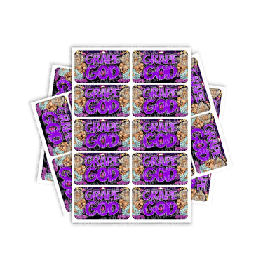 Grape God Rectangle / Pre-Roll Labels - Pre-Roll (10.16cm x 6.7cm) / 10