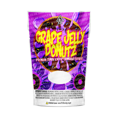Grape Jelly Donuts Mylar Pouches Pre-Labeled - 3.5g (1/8oz) / No / 16pcs