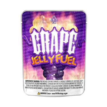 Grape Jelly Fuel Mylar Pouches Pre - Labeled - 3.5g (1/8oz)