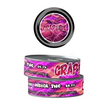 Grape Pie Pre - Labeled 3.5g Self - Seal Tins - 60pcs