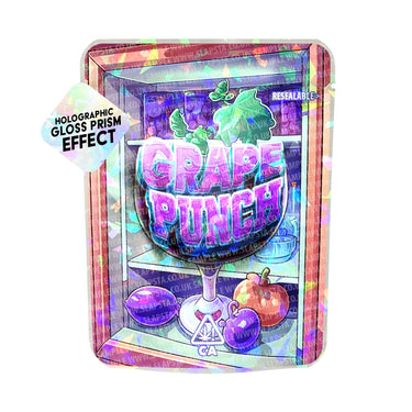 Grape Punch SFX Mylar Pouches Pre - Labeled - 3.5g (1/8oz)