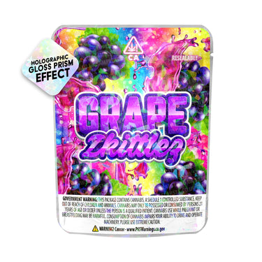 Grape Zkittlez SFX Mylar Pouches Pre - Labeled - 3.5g (1/8oz)