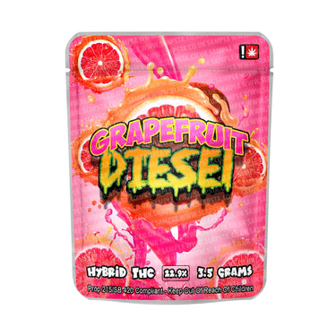 Grapefruit Diesel Mylar Pouches Pre - Labeled - 3.5g (1/8oz)