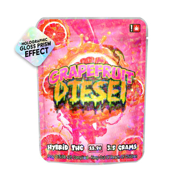 Grapefruit Diesel SFX Mylar Pouches Pre-Labeled - 3.5g (1/8oz) / No / 16pcs