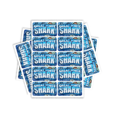 Great White Shark Rectangle / Pre-Roll Labels - Pre-Roll (10.16cm x 6.7cm) / 10
