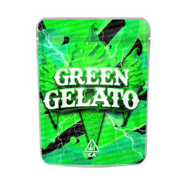 Green Gelato Mylar Pouches Pre - Labeled - 3.5g (1/8oz)