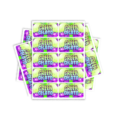 Green Gelato Rectangle / Pre-Roll Labels - Pre-Roll (10.16cm x 6.7cm) / 10