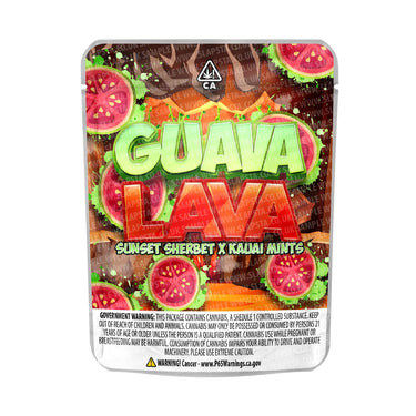 Guava Lava Mylar Pouches Pre - Labeled - 3.5g (1/8oz)