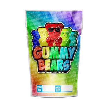 EMPTY Gummy Bears Mylar Pouches Pre-Labeled - 3.5g (1/8oz) / No / 16pcs