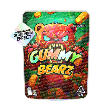 EMPTY Gummy Bearz SFX Mylar Pouches Pre - Labeled - 3.5g (1/8oz)