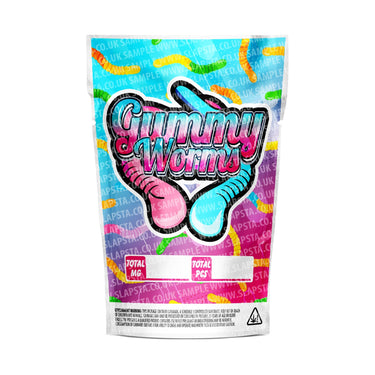 Gummy Worms Mylar Pouches Pre - Labeled - 3.5g (1/8oz)