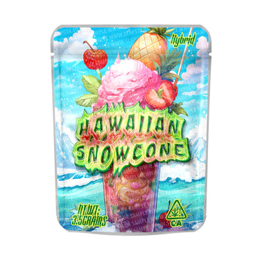 Hawaiian Znowcone Mylar Pouches Pre - Labeled - 3.5g (1/8oz)