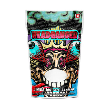 Headbanger Mylar Pouches Pre-Labeled - 3.5g (1/8oz) / No / 16pcs