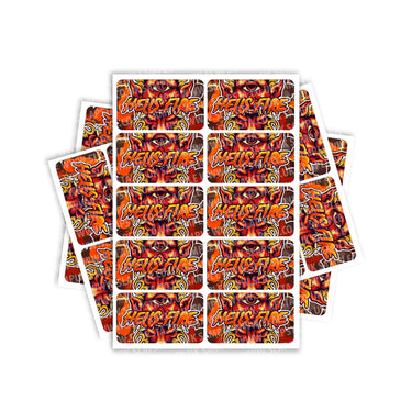Hells Fire Rectangle / Pre-Roll Labels - Pre-Roll (10.16cm x 6.7cm) / 10