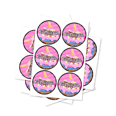 Ice Cream Cake Circular Stickers - 2.5cm