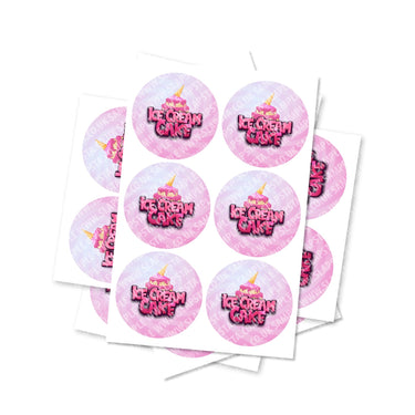 Ice Cream Cake Circular Stickers - 2.5cm