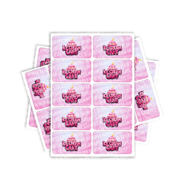 Ice Cream Cake Rectangle / Pre - Roll Labels - Pre - Roll (10.16cm x 6.7cm)
