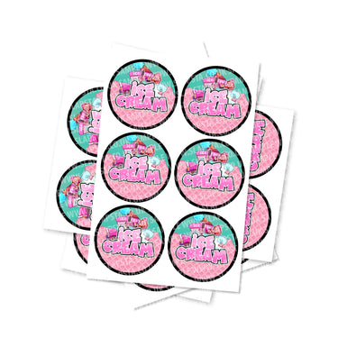 Ice Cream Circular Stickers - 2.5cm