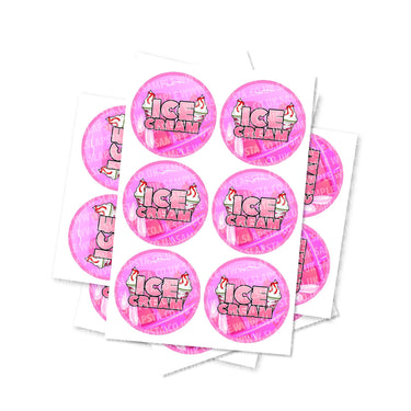 Ice Cream Circular Stickers - 2.5cm