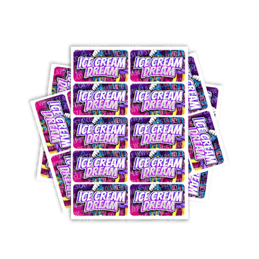 Ice Cream Dream Rectangle / Pre - Roll Labels - Pre - Roll (10.16cm x 6.7cm)
