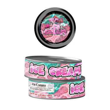 Ice Cream Pre - Labeled 3.5g Self - Seal Tins - 60pcs