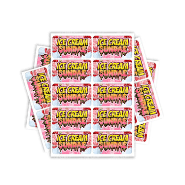 Ice Cream Sundae Rectangle / Pre-Roll Labels - Pre-Roll (10.16cm x 6.7cm) / 10